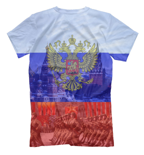Мужская футболка с изображением Русский медведь цвета Белый
