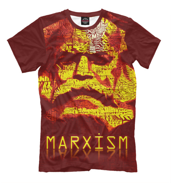 Мужская футболка с изображением Карл Маркс цвета Темно-бордовый