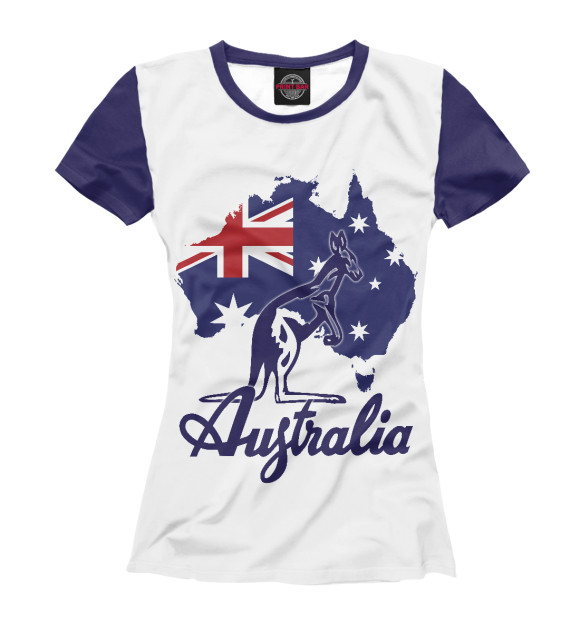 Футболка для девочек с изображением Австралия цвета Белый