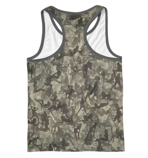 Мужская майка-борцовка с изображением Камуфляж с распутными девицами цвета Белый