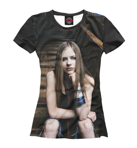 Женская футболка с изображением Avril Lavigne цвета Белый
