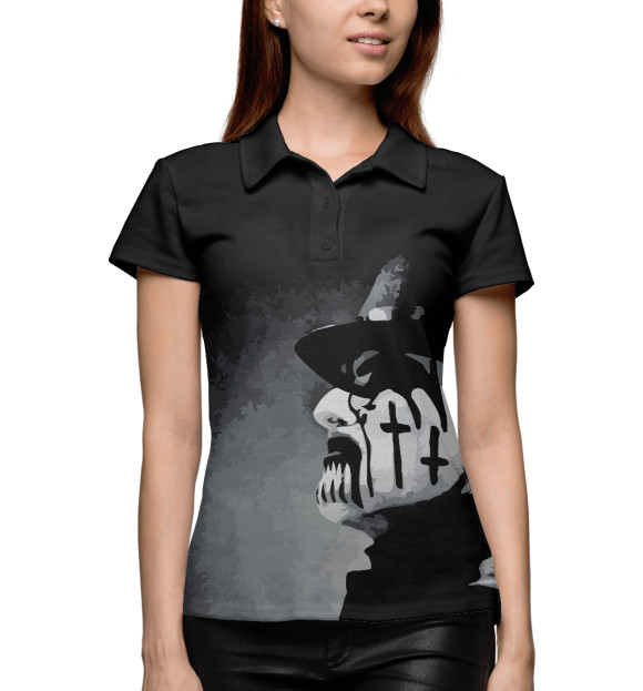 Женское поло с изображением King Diamond цвета Белый