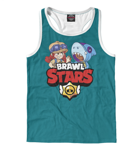 Мужская майка-борцовка с притом Brawl Stars цвета Белый Мужская майка-борцовка с изображением Brawl Stars цвета Белый