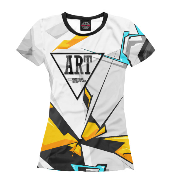 Женская футболка с изображением Abstract art  (фигуры) цвета Белый