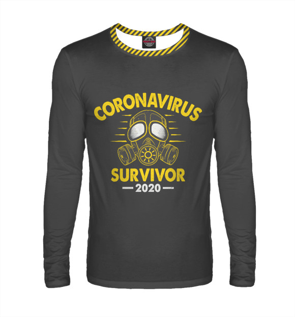 Мужской лонгслив с изображением Coronavirus цвета Белый