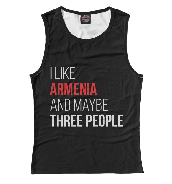 Майка для девочки с изображением I Llke Armenia цвета Белый