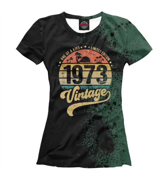 Футболка для девочек с изображением Retro Vintage 1973 цвета Белый