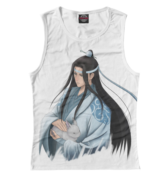 Женская майка с притом Лань Чжань цвета Белый Женская майка с изображением Лань Чжань цвета Белый