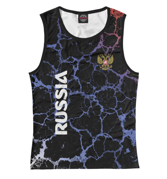 Майка для девочки с изображением RUSSIA цвета Белый