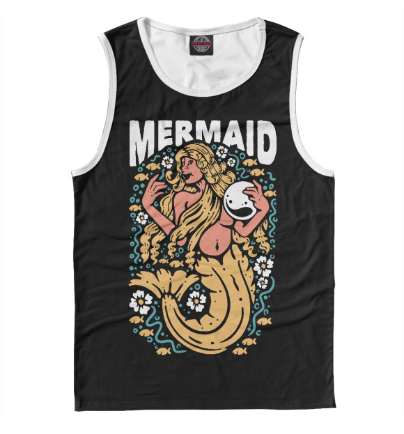 Мужская майка с изображением Златовласая Русалочка цвета Белый