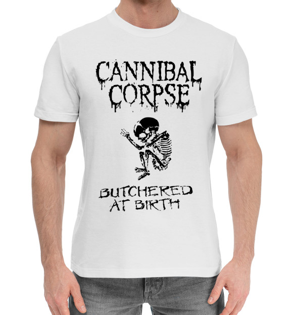 Мужская хлопковая футболка с изображением Cannibal Corpse цвета Белый