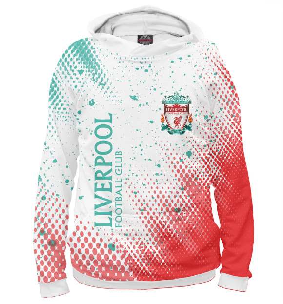 Женское худи с изображением Liverpool / Ливерпуль цвета Белый