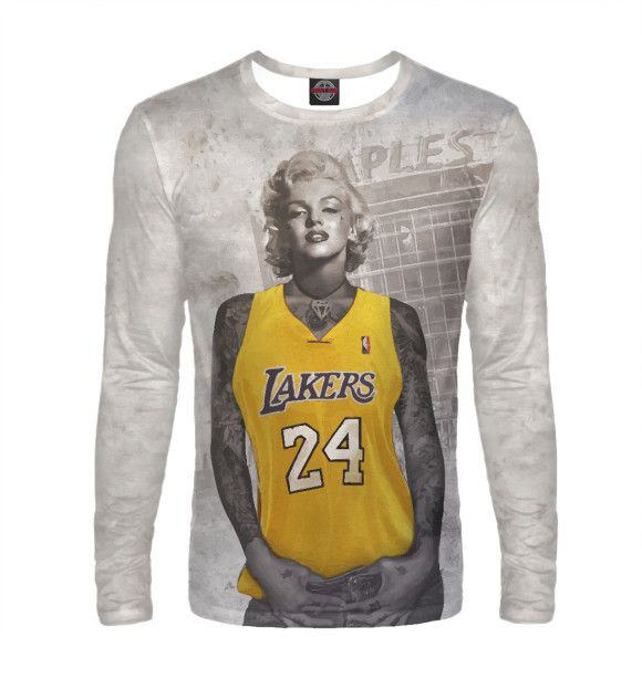 Мужской лонгслив с изображением Lakers 24 Marilyn цвета Белый