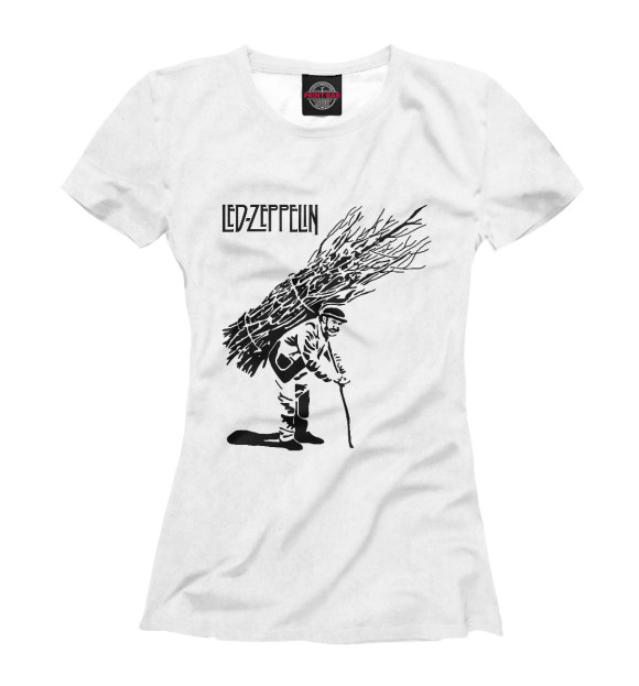 Женская футболка с изображением Led Zeppelin цвета Белый