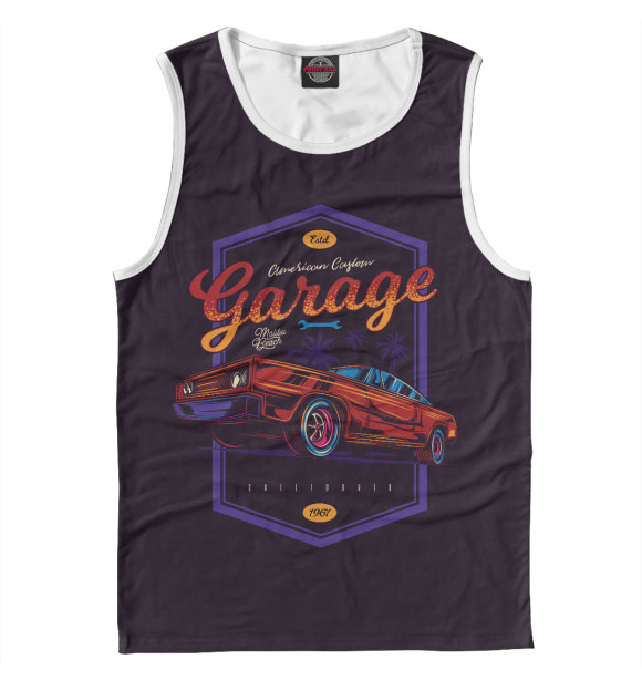 Майка для мальчика с изображением Garage цвета Белый