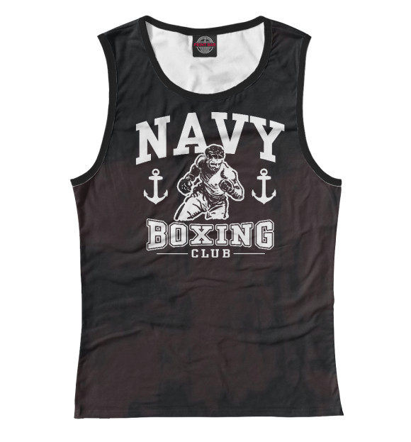 Женская майка с изображением Navy Boxing цвета Белый