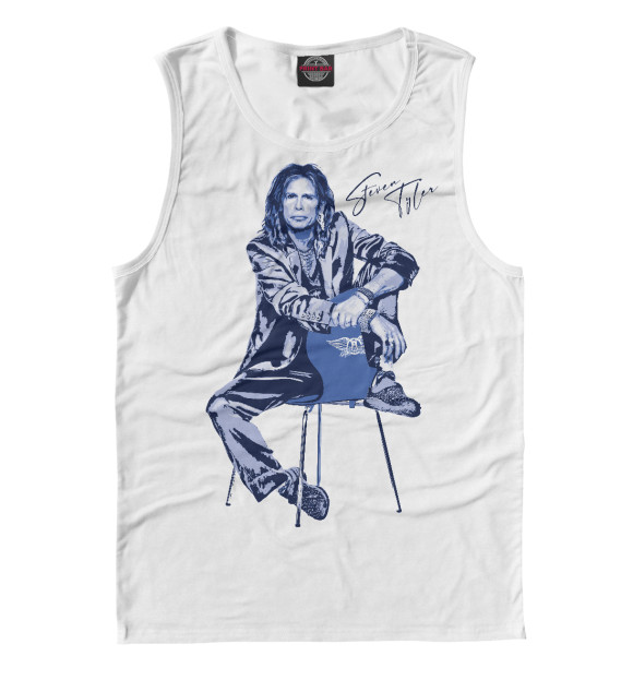 Мужская майка с изображением Aerosmith / Steven Tyler цвета Белый