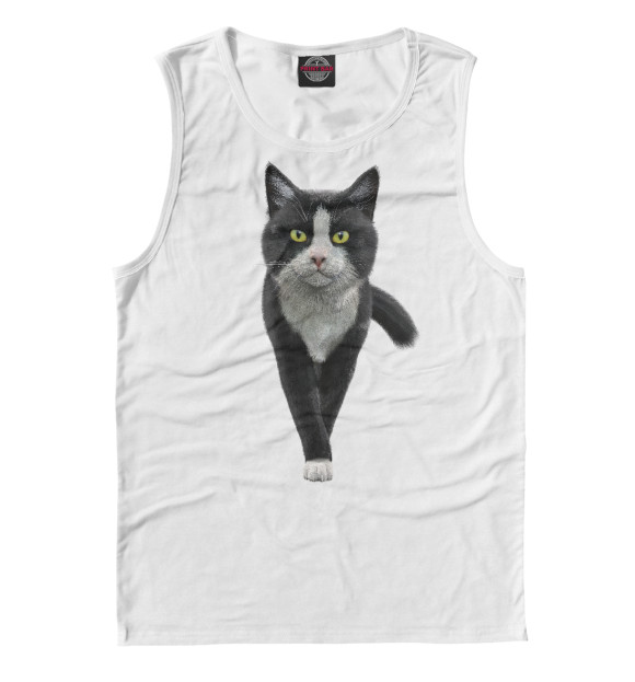 Майка для мальчика с изображением Кот пришёл цвета Белый