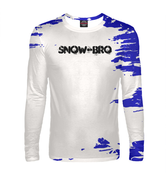 Мужской лонгслив с изображением Snow-Bro цвета Белый