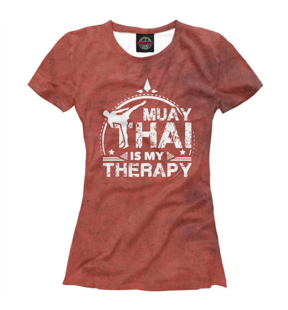 Футболка для девочек с изображением Muay Thai Therapy цвета Белый