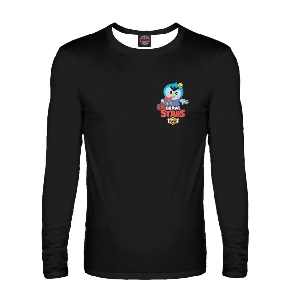 Мужской лонгслив с притом Brawl Stars MR.R цвета Белый Мужской лонгслив с изображением Brawl Stars MR.R цвета Белый