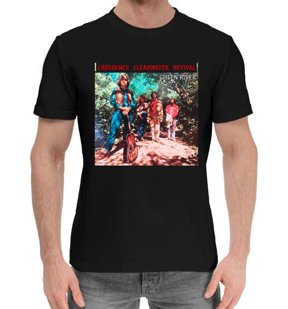 Мужская хлопковая футболка с изображением Creedence Clearwater Revival цвета Черный
