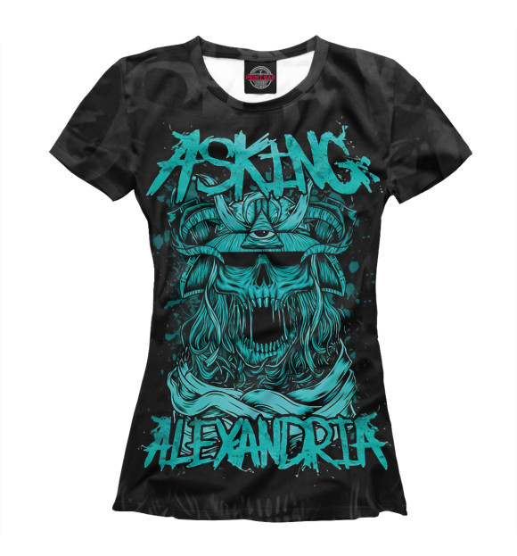 Футболка для девочек с изображением Asking Alexandria цвета Белый