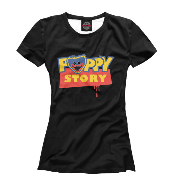 Футболка для девочек с изображением Poppy Playtime цвета Белый