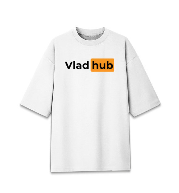 Женская футболка оверсайз с изображением Vlad + Hub цвета Белый