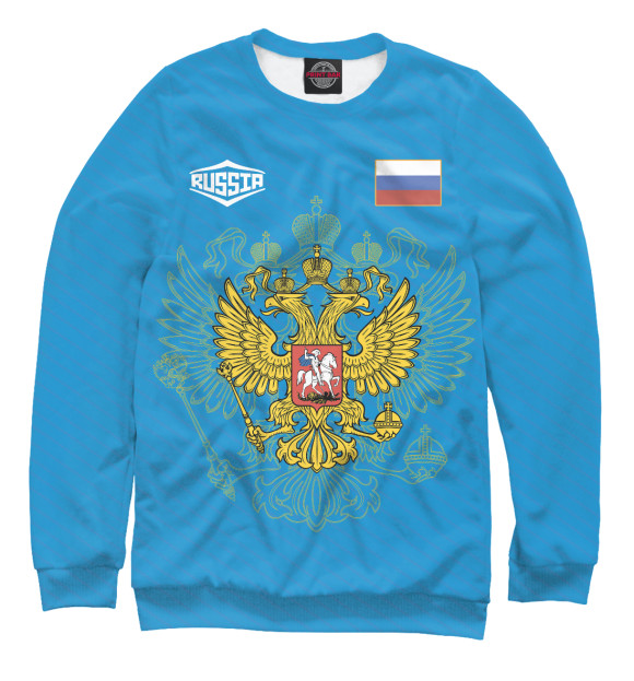 Женский свитшот с изображением Россия | Герб и Флаг цвета Белый
