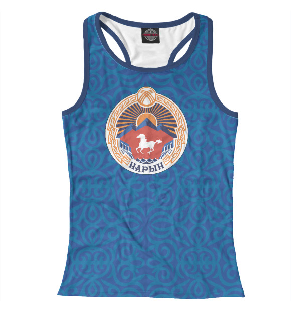 Женская майка-борцовка с изображением Киргизстан цвета Белый