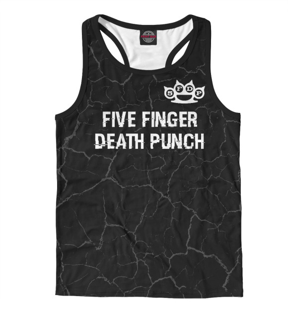 Мужская майка-борцовка с изображением Five Finger Death Punch Glitch Black цвета Белый