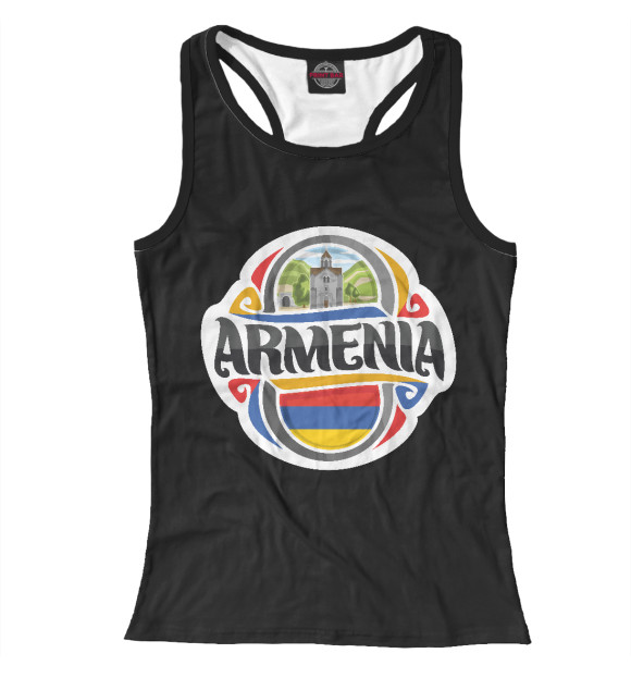 Женская майка-борцовка с изображением Армения цвета Белый