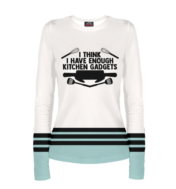 Женский лонгслив с изображением I Think I Have Enough Kitch цвета Белый