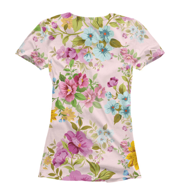 Женская футболка с изображением PATTERN art FLOWERS цвета Белый
