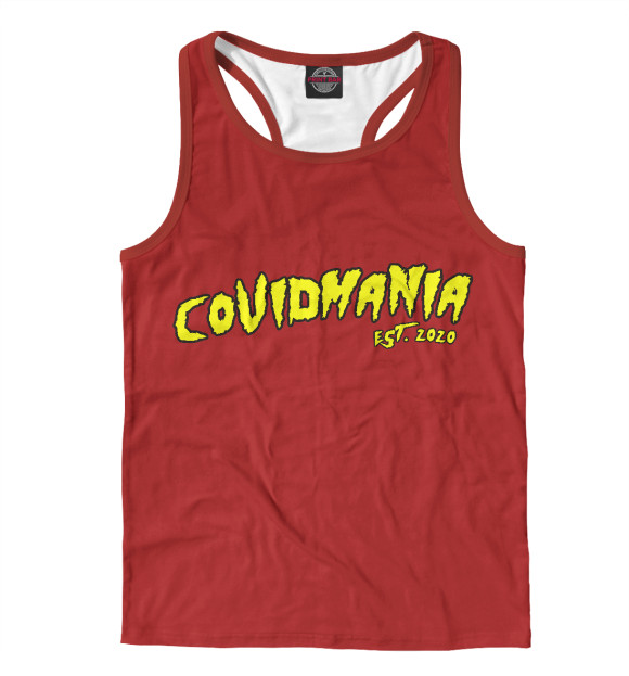 Мужская майка-борцовка с изображением Covidmania цвета Белый