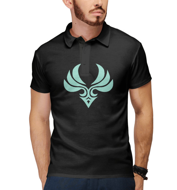 Мужское поло с изображением Anemo цвета Белый