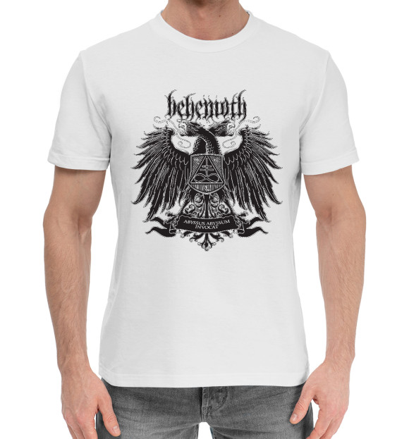 Мужская хлопковая футболка с изображением Behemoth цвета Белый