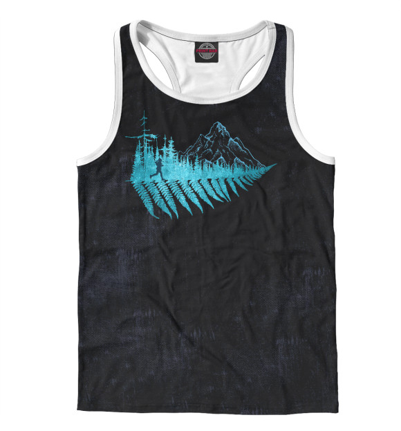 Мужская майка-борцовка с изображением Run цвета Белый