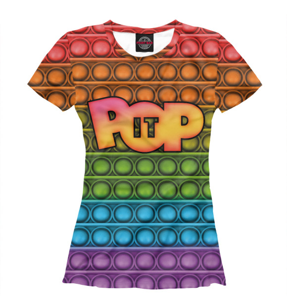 Женская футболка с изображением Pop it антистресс цвета Белый