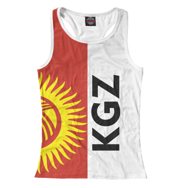 Женская майка-борцовка с изображением Киргизстан цвета Белый