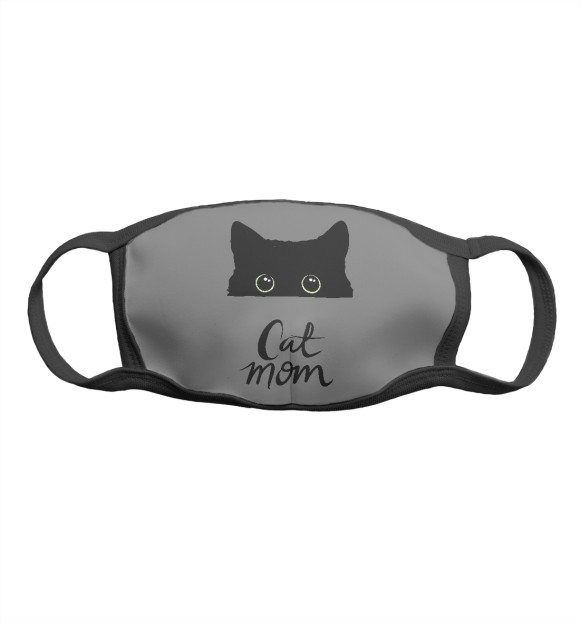 Маска тканевая с изображением Cat Mom цвета Белый