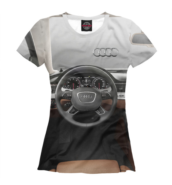 Женская футболка с изображением Audi salon цвета Белый