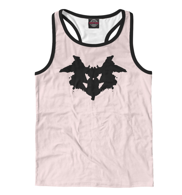 Мужская майка-борцовка с изображением Летучая мышь, бабочка, моль цвета Белый