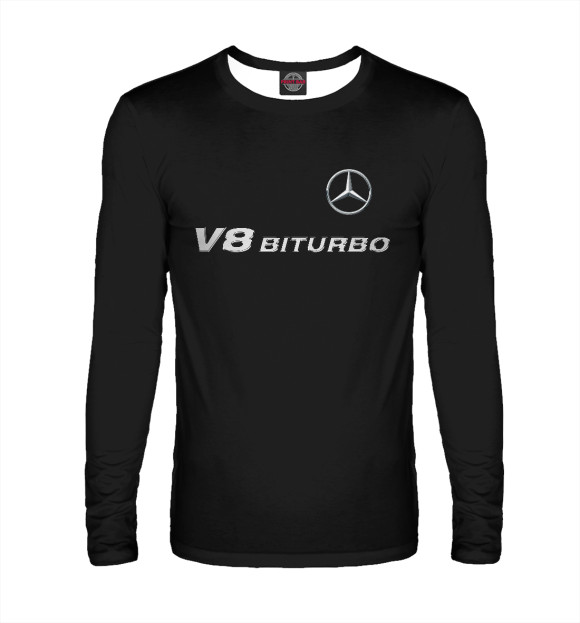 Мужской лонгслив с изображением V8 BITURBO цвета Белый