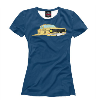 Женская футболка Волга (такси)