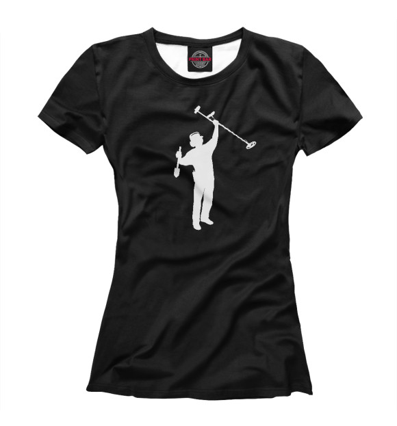 Женская футболка с изображением Радость поисковика цвета Белый