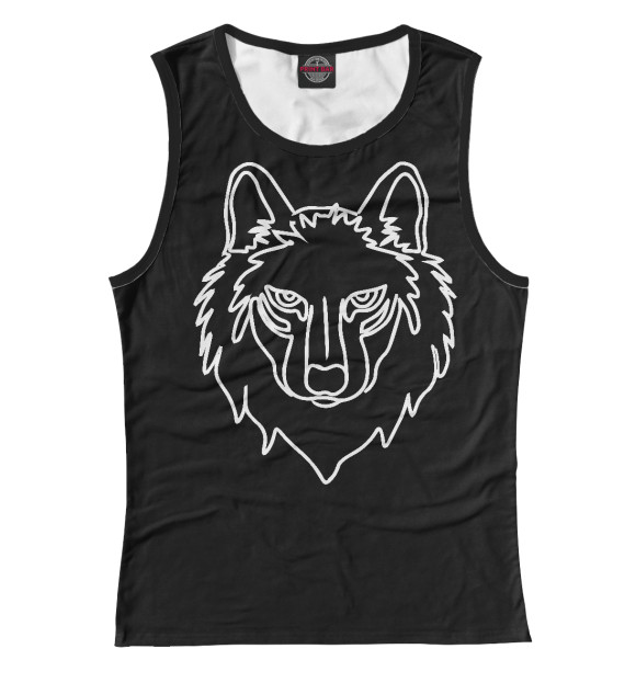 Майка для девочки с изображением Волк сила цвета Белый