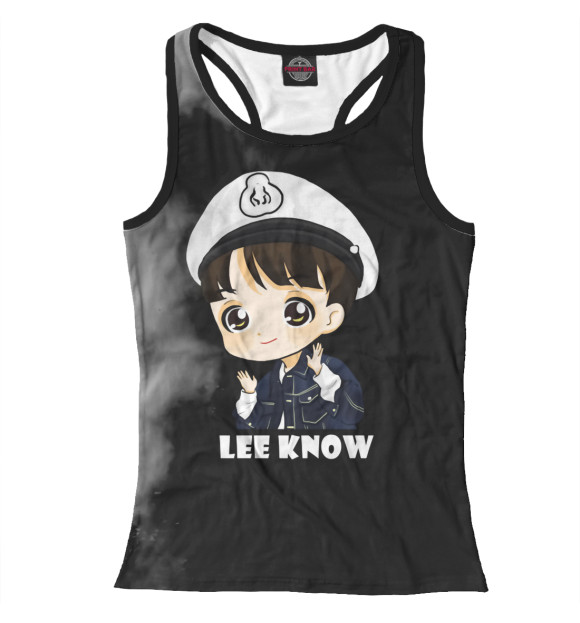 Женская майка-борцовка с изображением Stray Kids LEE KNOW цвета Белый