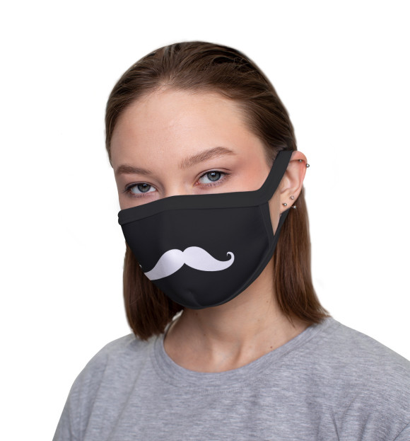 Маска тканевая с изображением Усы цвета Белый